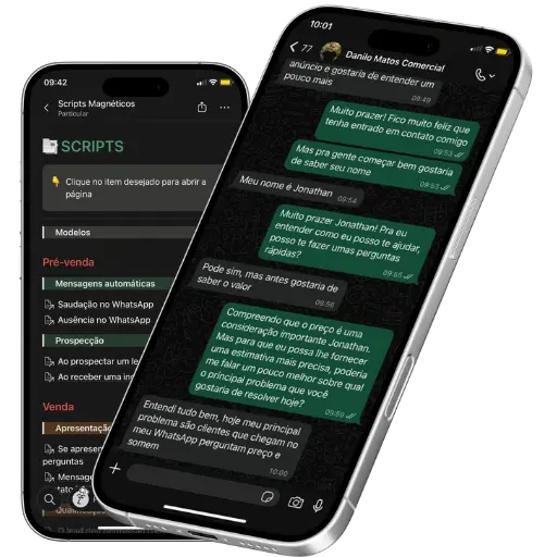 Mockup dos Scripts Magnéticos no celular